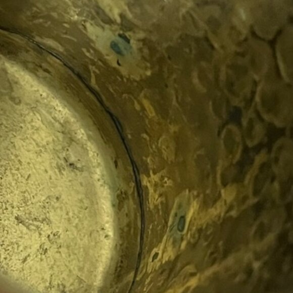 VTG Handmade Hammered Copper Brass Aztec Mayan Calendar Mug Cup Stein 4.5" Tall - Picture 14 of 14